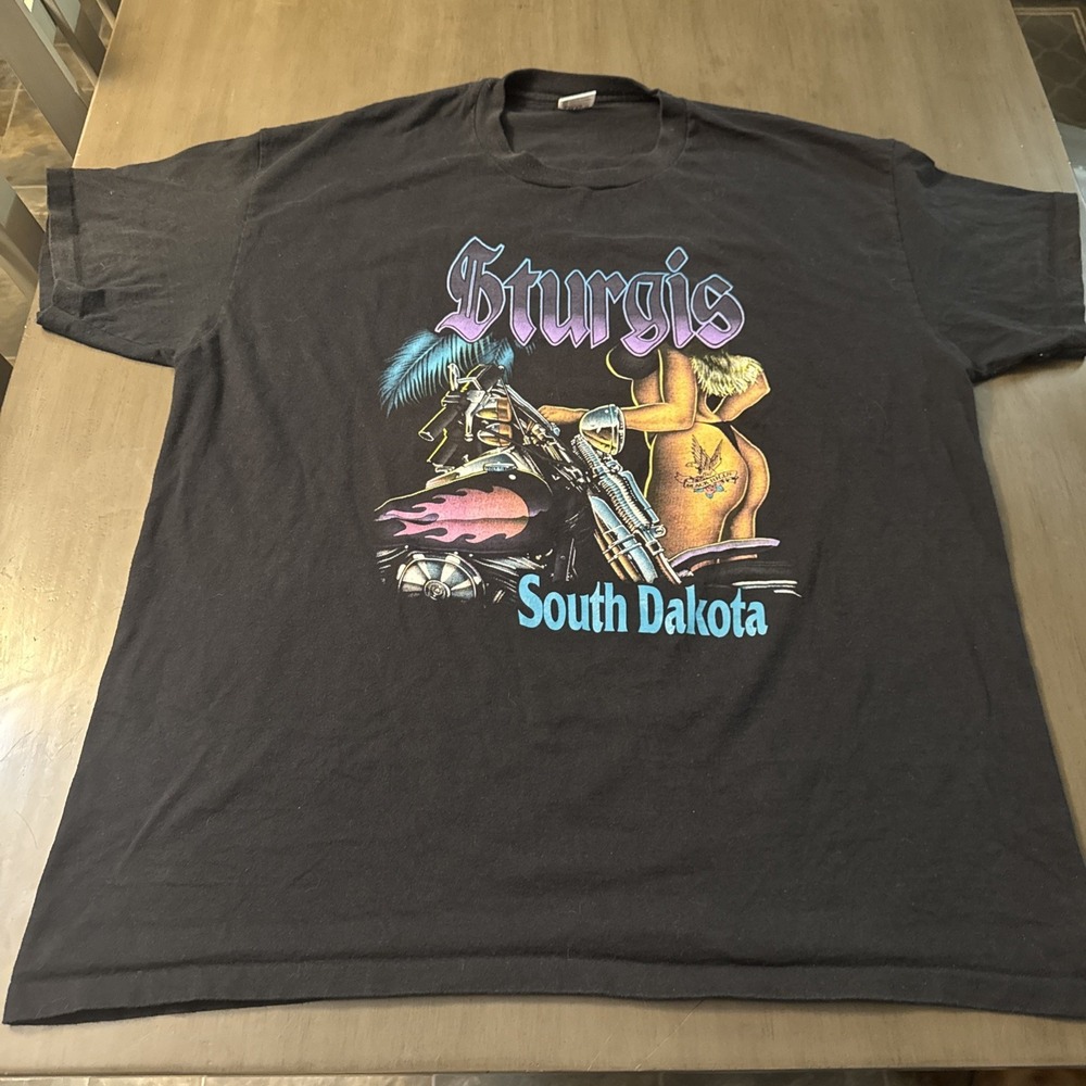 Men's Sturgis Black hills rally 96 single stitch shirt Size 2XL Pin Up